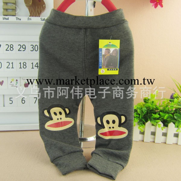 高品質 兒童加厚保暖褲 寶寶加絨毛褲靴褲 卡通大嘴猴棉褲工廠,批發,進口,代購