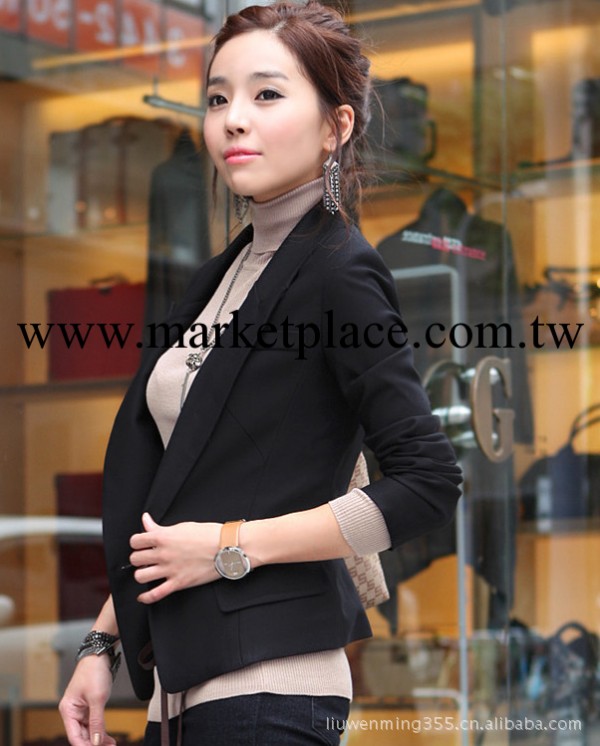 2013秋裝新款韓版女裝修身一粒扣西服 休閒外套女式小西裝批發工廠,批發,進口,代購