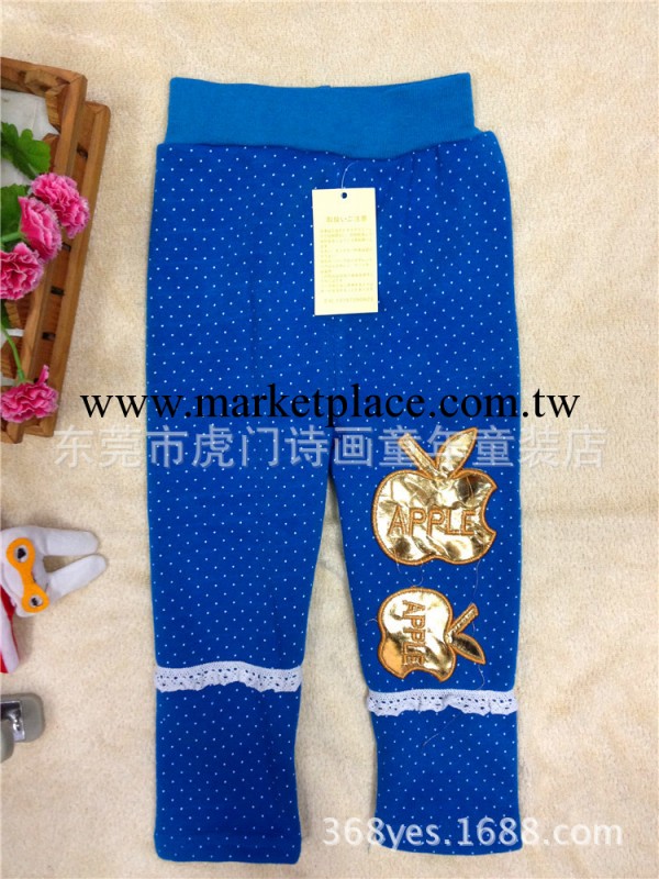 不倒絨女童內搭褲 冬裝不倒絨糖果色內搭褲批發 金蘋果圖案內搭褲工廠,批發,進口,代購