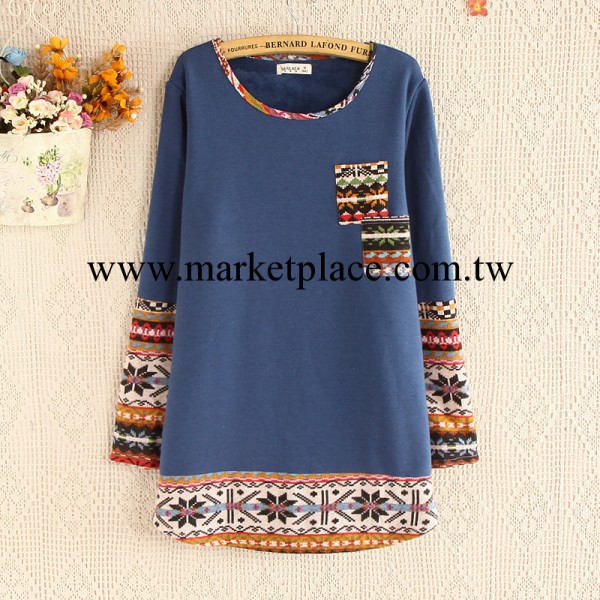 2013女式刺繡衛衣批發 秋裝新款大碼女裝外貿森女加絨衛衣絨衫工廠,批發,進口,代購