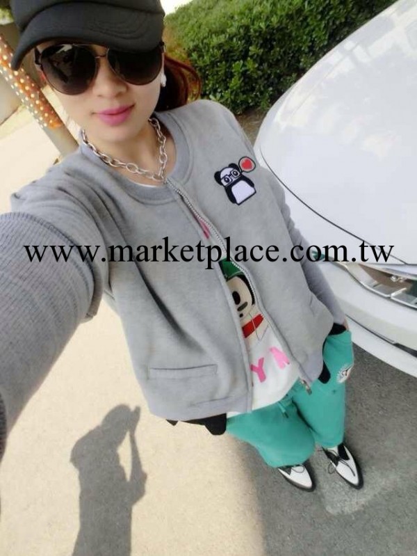 阿桑娜同款 秋冬款韓版抓絨女式衛衣 外套開衫純棉衛衣加厚款工廠,批發,進口,代購