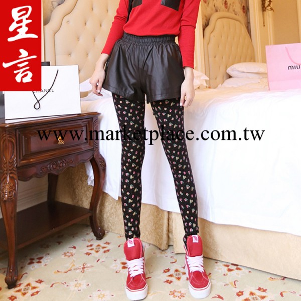 星言保暖褲名族風花褲內搭褲 加厚加絨 修身女褲廠傢直銷義烏批發工廠,批發,進口,代購
