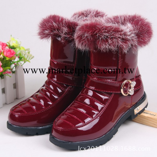 2013秋冬新品 真兔毛口韓版女童靴子32-37碼 兒童雪靴棉鞋工廠,批發,進口,代購