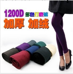 多色天鵝絨1200D拉絨內搭褲 秋冬款九分內搭褲批發工廠,批發,進口,代購