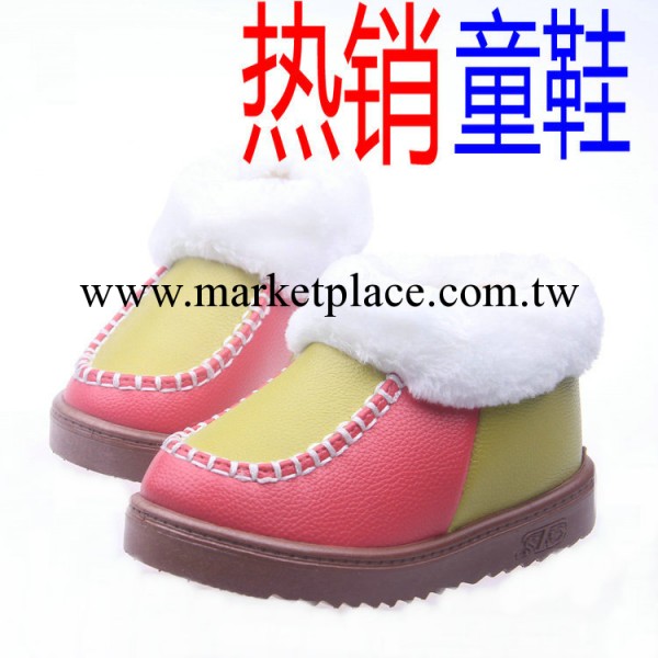 2013新款 可愛拼色 防滑耐磨冬季兒童棉鞋 防水PU雪靴廠傢批發工廠,批發,進口,代購