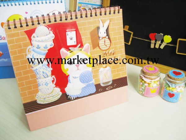 韓國文具禮品 大嘴猴/小黃鴨/貓咪臺歷工廠,批發,進口,代購