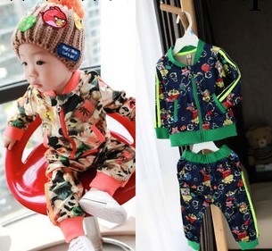 2013秋裝新款 品牌韓國童裝男童韓版運動天鵝絨兒童寶寶套裝批發・進口・工廠・代買・代購