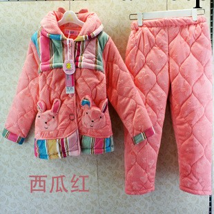 批發 品牌專櫃童裝 加厚珊瑚絨夾棉保暖 女童 套裝工廠,批發,進口,代購