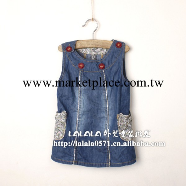 西班牙品牌 外貿女童春夏款水洗牛仔背心裙 L3005工廠,批發,進口,代購