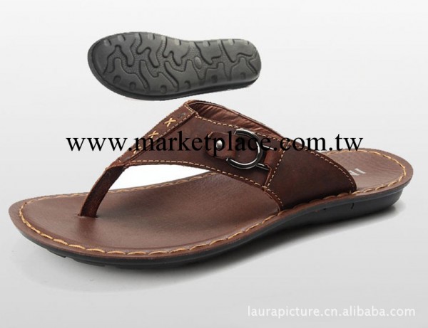 男式涼拖鞋批發 2012新款夏季必備男式牛皮涼拖批發工廠,批發,進口,代購