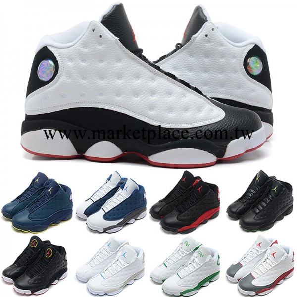 耐克正品喬丹13籃球鞋 Air Jordan 13真皮運動鞋AJ13黑白熊貓男鞋工廠,批發,進口,代購