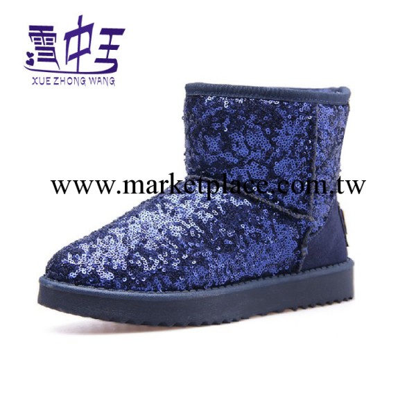 2013冬熱銷款亮片雪靴保暖防水棉鞋 潮流亮片平跟雪靴絨毛工廠,批發,進口,代購