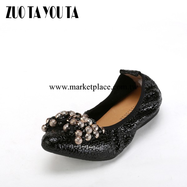 ZUOTAYOUTA 2013新款時尚牛皮OL平底女鞋 串珠蛇紋牛皮單鞋工廠,批發,進口,代購