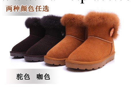 2013新款女式真皮牛皮兔毛雪地棉女鞋靴子短鞋潮批發代發分銷Ug一工廠,批發,進口,代購
