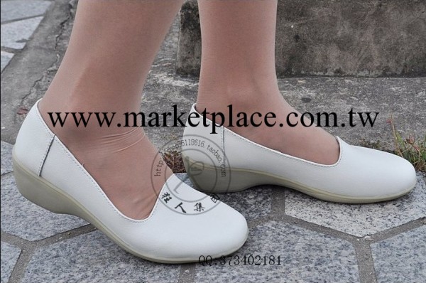 批發 生產 新款特價 護士鞋 白色 女鞋 真皮 坡跟 牛筋底 套腳工廠,批發,進口,代購