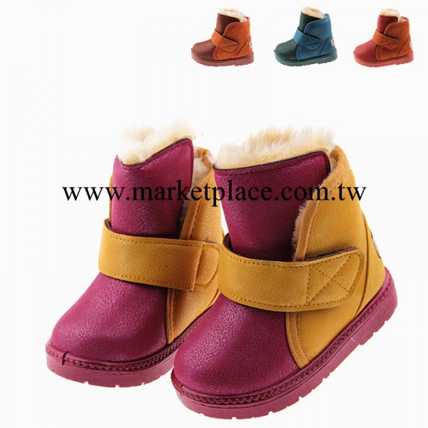 兒童雪靴2013冬款韓版撞色男童寶寶保暖棉鞋 女童保暖靴子短靴工廠,批發,進口,代購