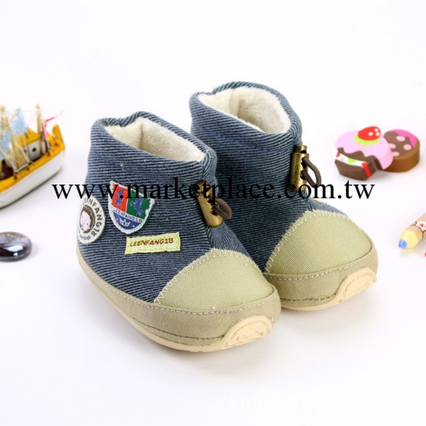 0-1歲寶寶保暖棉靴子 防滑嬰兒鞋 軟膠底學步靴冬季KH3881藍色工廠,批發,進口,代購