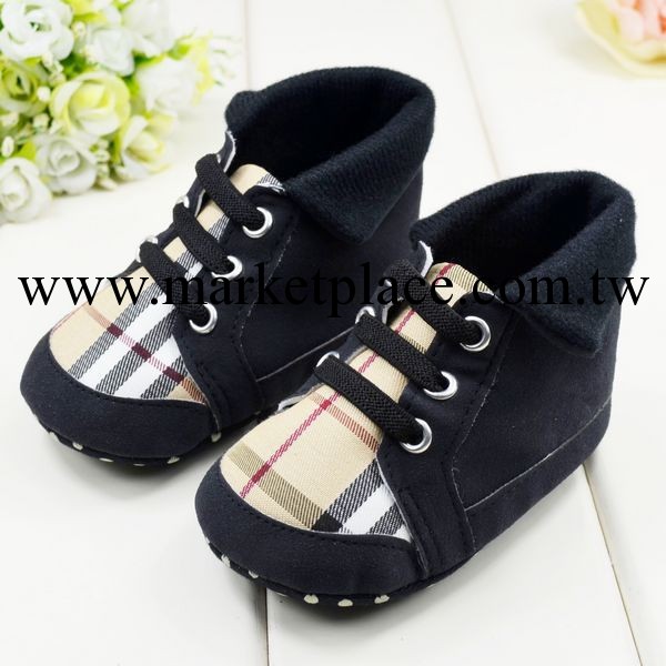 經典格子高幫寶寶鞋防滑學步鞋嬰兒鞋babyshoes 1457工廠,批發,進口,代購