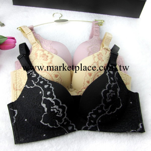 迪妮娜 花朵刺繡深V聚攏舒適無痕內衣少女隱形鋼圈胸罩工廠,批發,進口,代購