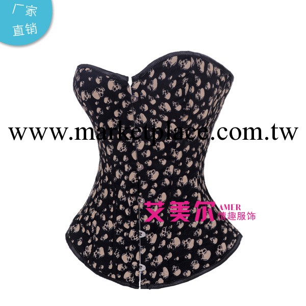 2769 corset 歐美經典款骷髏頭圖案宮廷塑身衣 情趣內衣廠傢批發工廠,批發,進口,代購