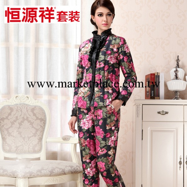 恒源祥正品2013新款女式牡丹花羽絨衣內膽套裝保暖內衣 2259-01工廠,批發,進口,代購