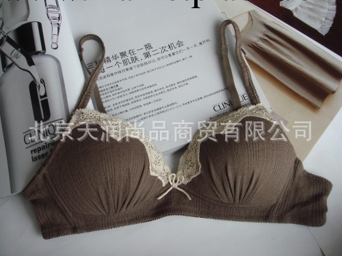 全棉面料網眼透氣優雅咖色無鋼圈/無鋼托胸罩　工廠,批發,進口,代購