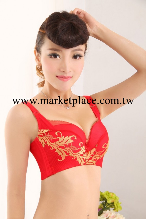 T051佛山廠傢非哺乳大紅色胸罩聚攏調整型品牌胸罩塑身內衣批發工廠,批發,進口,代購