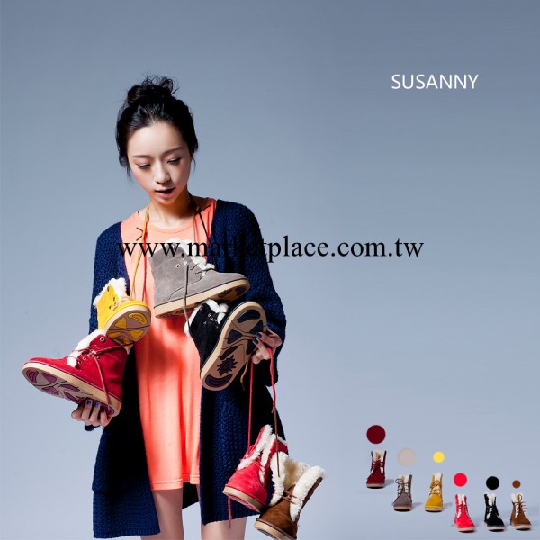 專櫃正品susanny 翻毛皮大毛 高幫多色情侶雪靴工廠,批發,進口,代購