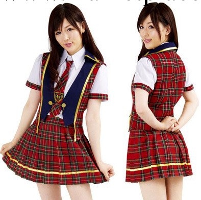 2059性感格子學生裝角色制服誘惑女式學生服外貿日本表演情趣內衣工廠,批發,進口,代購