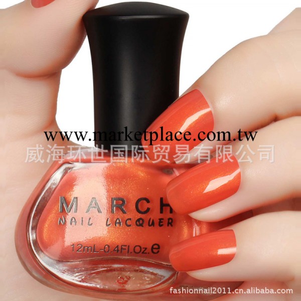 正品March叁月美甲 MISS萌 環保珠光橘色糖果指甲油批發 一抹胭紅工廠,批發,進口,代購