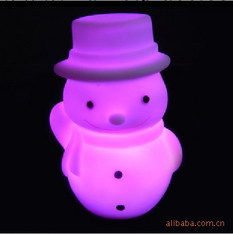 A016歐美流行聖誕節　聖誕必備禮品　雪人七彩小夜燈工廠,批發,進口,代購