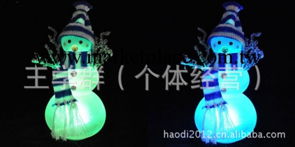 工藝LED發光水晶球聖誕雪人老公 七彩聖誕禮品工廠,批發,進口,代購