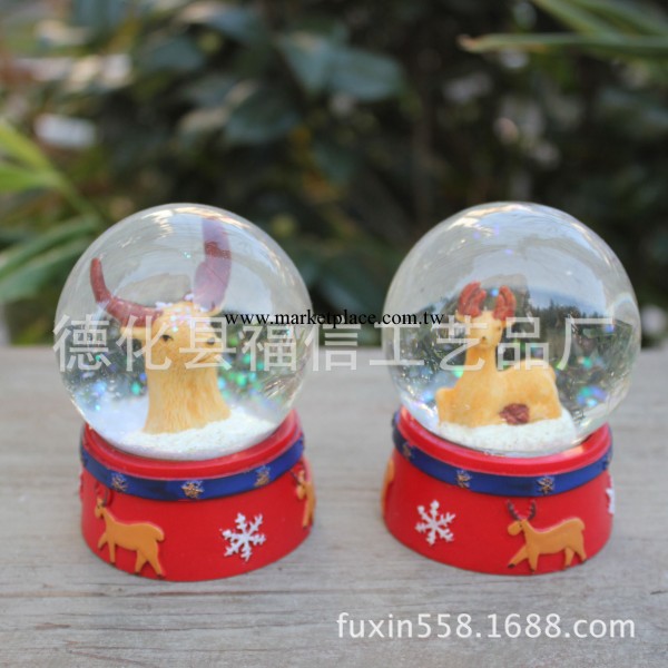樹脂工藝品可愛11737聖誕鹿水晶球聖誕禮物禮品廠傢直銷批發工廠,批發,進口,代購