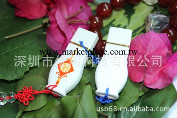 優閃陶瓷花瓶隨身碟外殼-花瓷紅福隨身碟-定制logo,1個起訂,可混批工廠,批發,進口,代購