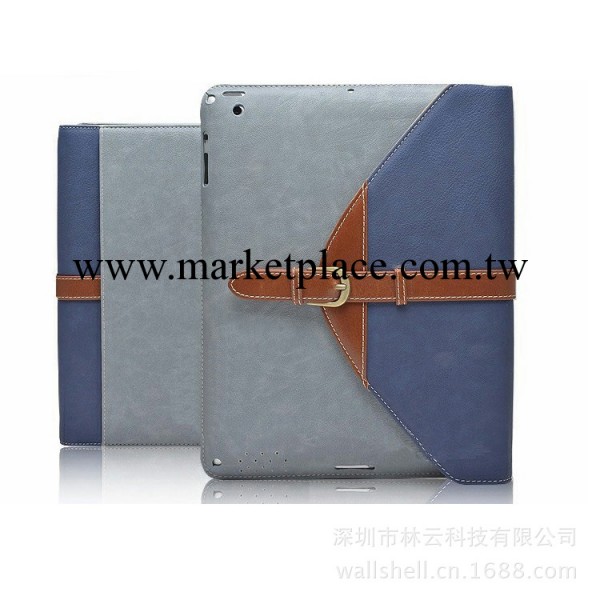 蘋果ipad5商務復古保護套Ipad air皮套旋轉360度紐扣牛皮帶保護殼工廠,批發,進口,代購