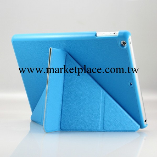 蘋果ipad5 百變變形超薄多折支架皮套平板保護套ipad AIR十字紋工廠,批發,進口,代購