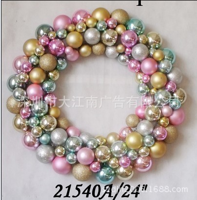 Christmas Wreath  聖誕球掛件裝飾  海款 彩環環 聖誕花環 掛件工廠,批發,進口,代購