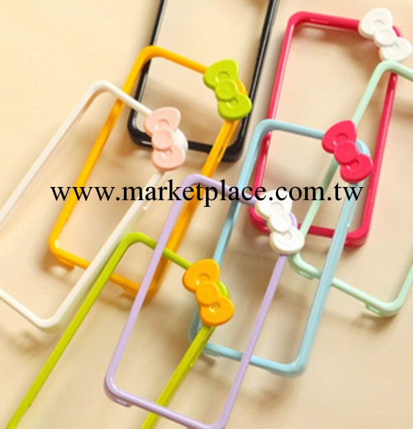 批發蘋果iPhone4/4s硬殼邊框保護套KT貓蝴蝶結Hellokitty信號圈工廠,批發,進口,代購