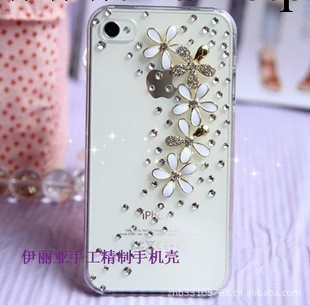 滿天星小花水鉆 蘋果手機殼 四代 iPhone4 4S 手機保護套 鉆殼工廠,批發,進口,代購