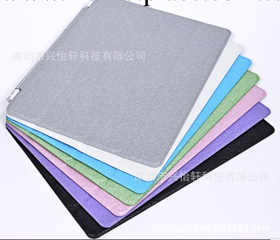 新款熱銷ipad2/3/4通用單面四折蠶絲紋智能皮套 ipad Smart Cover工廠,批發,進口,代購