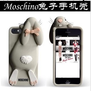 MOSCHINO兔子iPhone5/5S矽膠套 4 4S手機殼 蘋果5保護殼 限量版工廠,批發,進口,代購