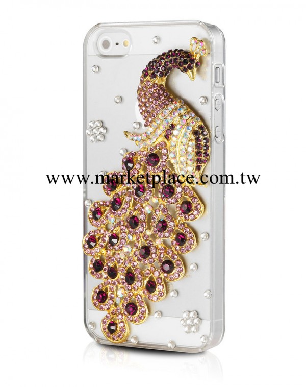 iphone5 水鉆孔雀 蘋果5手機殼 水鉆手機套 外殼工廠,批發,進口,代購