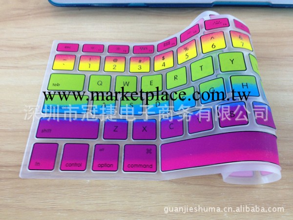 蘋果筆記本電腦彩虹鍵盤保護膜 Macbook air pro 11.6 13.3 15寸工廠,批發,進口,代購