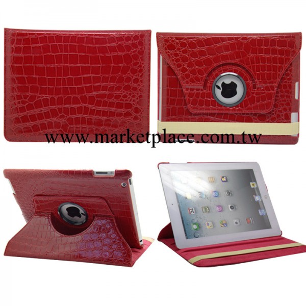 新款蘋果ipad2/3/4鱷魚紋360度旋轉休眠保護套工廠,批發,進口,代購