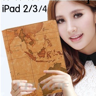for ipad4保護套 復古地圖超薄智能休眠蘋果平板電腦殼 ipad皮套工廠,批發,進口,代購
