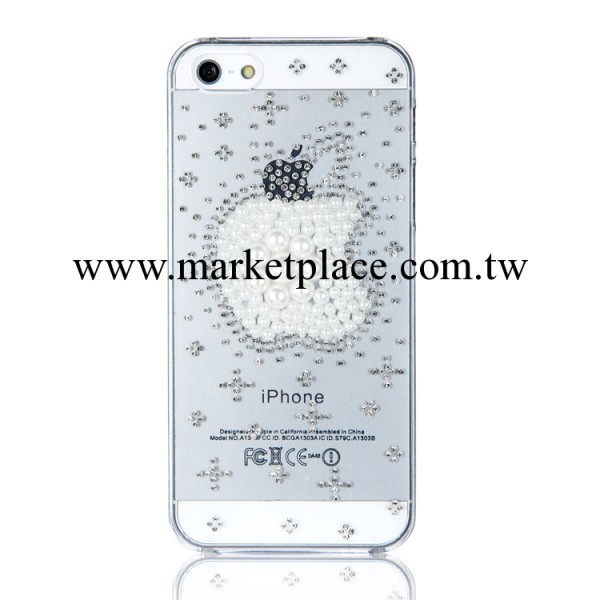 最新蘋果5代iphone5水鉆手機殼保護套廠傢直銷糖衣鑲鉆珍珠手機殼工廠,批發,進口,代購