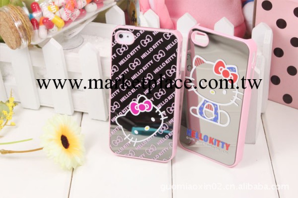 C302 Hello Kitty手機殼 鏡面外殼 電鍍手機套 iPhone4 4s 保護殼工廠,批發,進口,代購