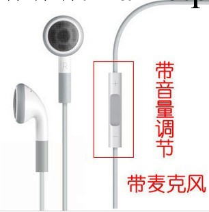 蘋果 iPhone 3GS 4G 4代 耳機 帶線控加減 帶mic iPhone4S耳機線工廠,批發,進口,代購