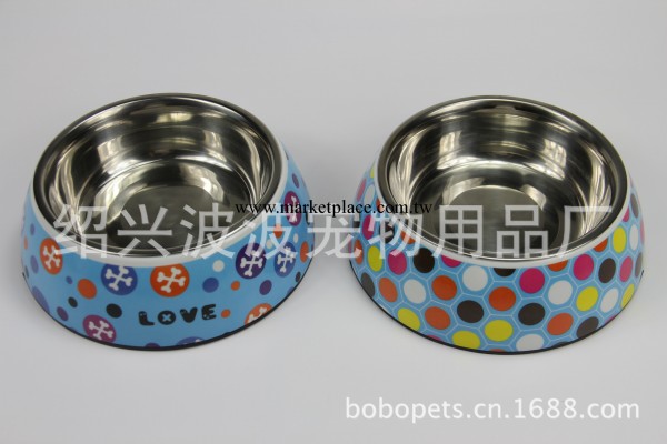 寵物用品 寵物食具 密胺狗碗 帶不銹鋼碗 波波BOBO 中國馳名商標工廠,批發,進口,代購