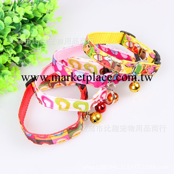 狗狗雙層貼佈項圈 彩色印花款 狗狗帶鈴鐺項圈 2.0CM 寵物用品工廠,批發,進口,代購